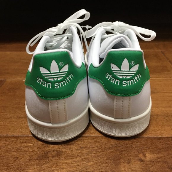 Adidas NWB Youth 3.5 US Stan Smith Sneaker White Green Heel Counter Lace Up - Picture 8 of 14